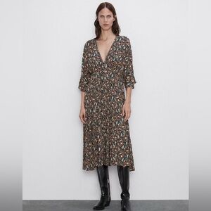 Zara women’s floral paisley black dress size small